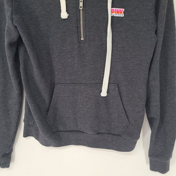 PINK Women's Long Sleeve Hooded Sweatshirt Gray Size S - Picture 2 of 6